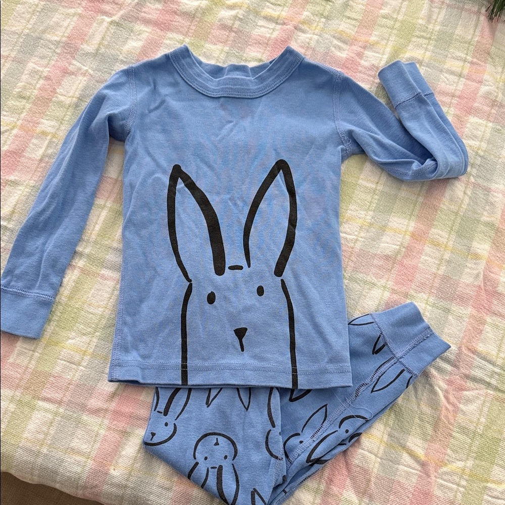 Hanna Andersson Blue Bunny Graphic Pajama Set